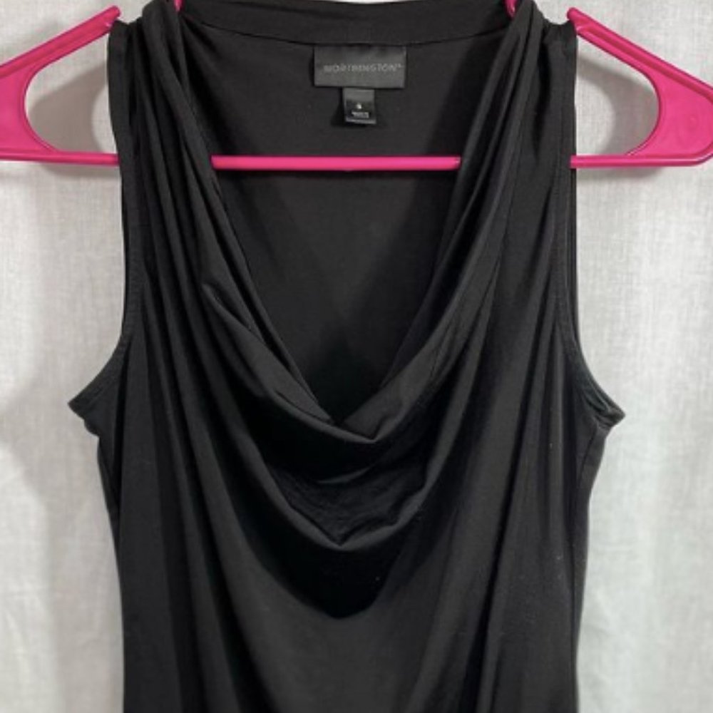 Business Casual Black Cowl-Neck Tank - Size Small
